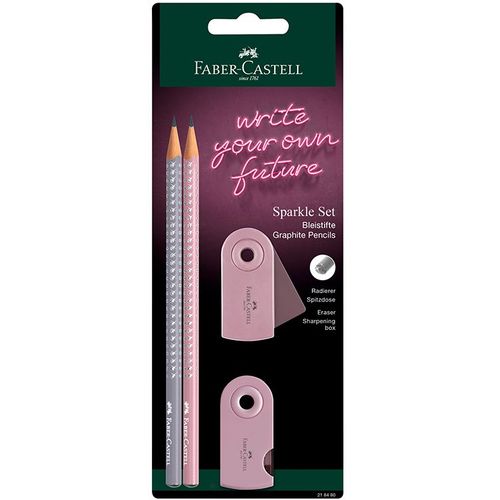 Grafitna olovka FC Sparkle set polyblister 2 graf. ol + rezač +gumica rose shadows 218480 slika 1
