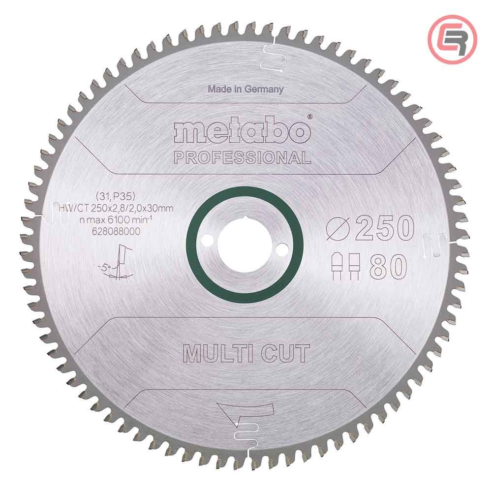 Metabo List Kružne Pile 250 x 2,8 / 2,0 x 30 / Z = 80 Multi Cut Professional - 628088000 slika 1
