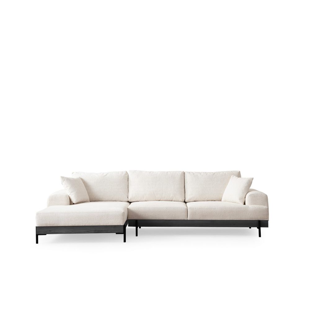 Ugaona Sofa Eti Black Left - Bijela slika 7