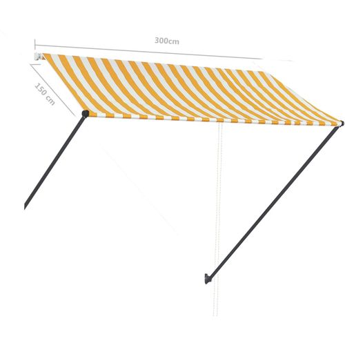 Tenda na uvlačenje s LED svjetlima 300 x 150 cm žuto-bijela slika 8