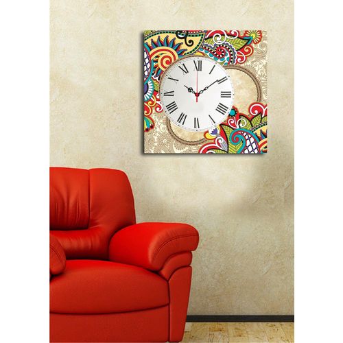 4545CS-44 Multicolor Decorative Canvas Wall Clock slika 1