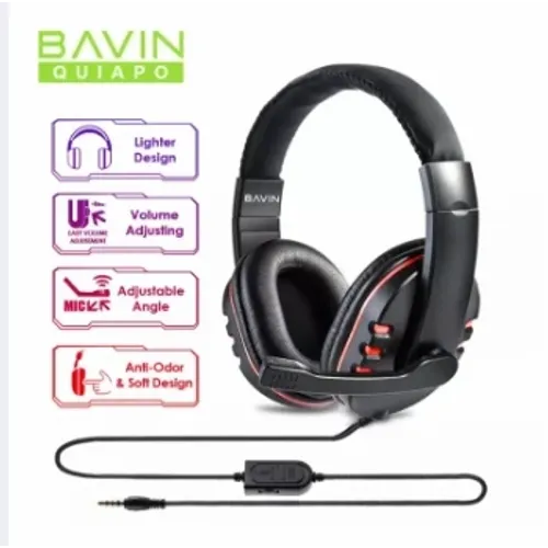 Bavin Gaming slušalice sa mikrofonom 3,5mm 1,8m crna slika 1