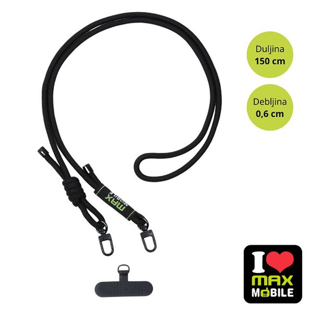 MAXMOBILE VEZICA ZA MOBITEL 6mm Crna slika 3