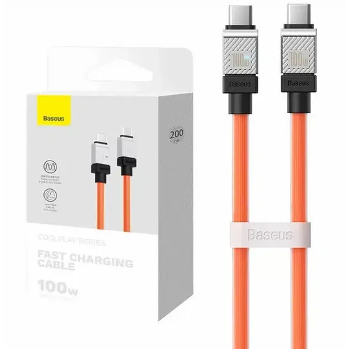 BASEUS kabel tipa C na tip C CoolPlay Power Delivery 100W 2m narančasti slika 6