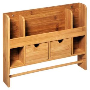 Five kuhinjska polica zidna sa 2 ladice 38x6.5x32cm bambus