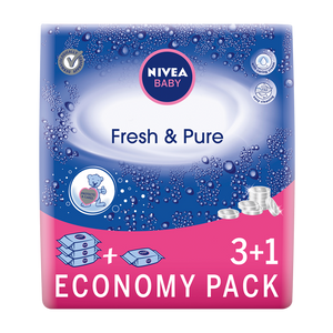 NIVEA Baby fresh & pure vlažne maramice 3+1 pakovanje