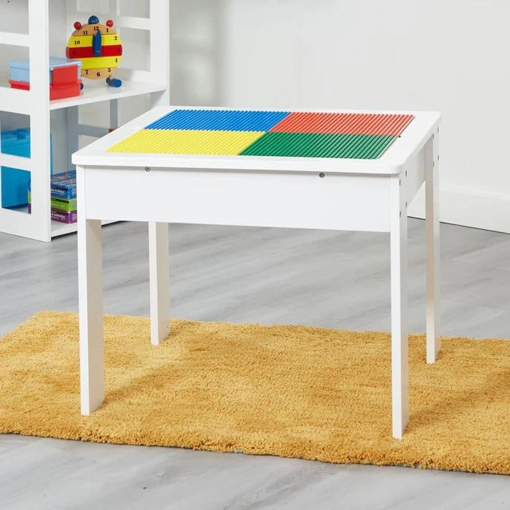 Kinder Home Drveni dvostrani dječiji sto sa dvije stolice, Bijeli/Sivi slika 6