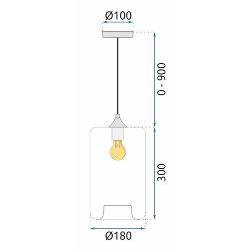 TOOLIGHT Viseća staklena stropna svjetiljka APP310-1CP LOFT slika 10