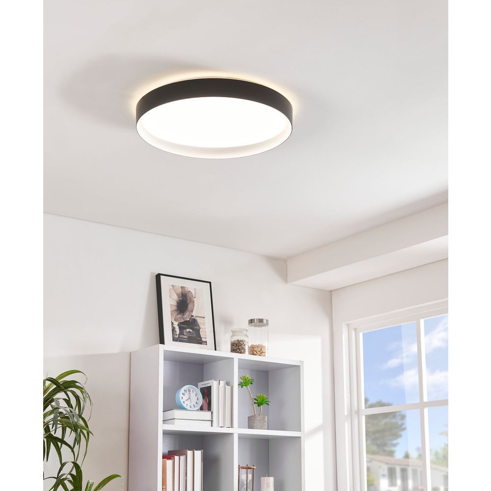 Eglo plafonjera 'Laurito' - LED, 24W, 2160lm, dimabilna, daljinski upravljač, crna slika 2