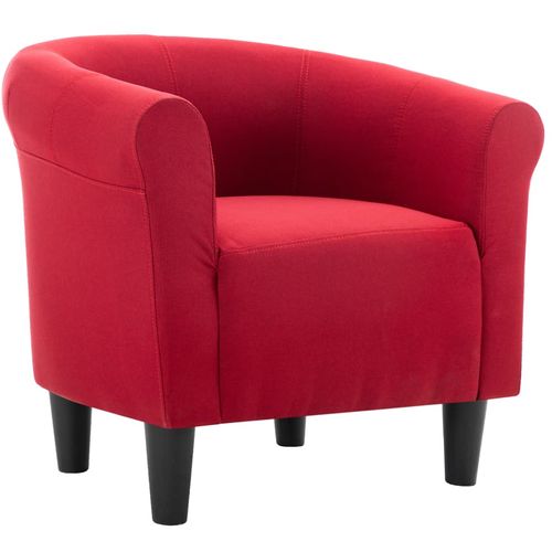 2-dijelni set fotelje i taburea od tkanine crvena boja vina slika 12