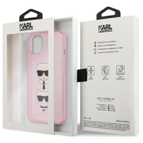 Karl Lagerfeld Futrola za iPhone 13 Mini Pink Glitter Karl`s & Choupette slika 2