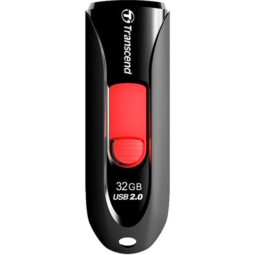 Transcend TS32GJF590K USB 32 GB, JetFlash 590K, USB2.0, 16/6 MB/s, Retractable, Black/Red slika 1