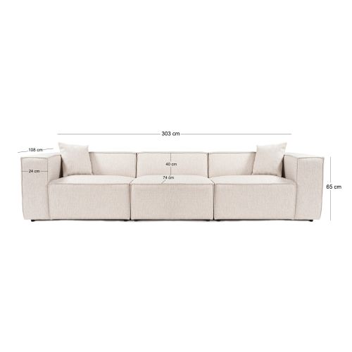 Atelier Del Sofa Trosjed, Lora 3 Seater - Light Brown slika 13