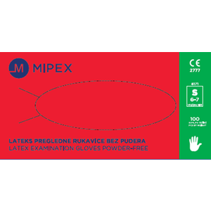 Mipex lateks rukavice bez pudera Small 100kom