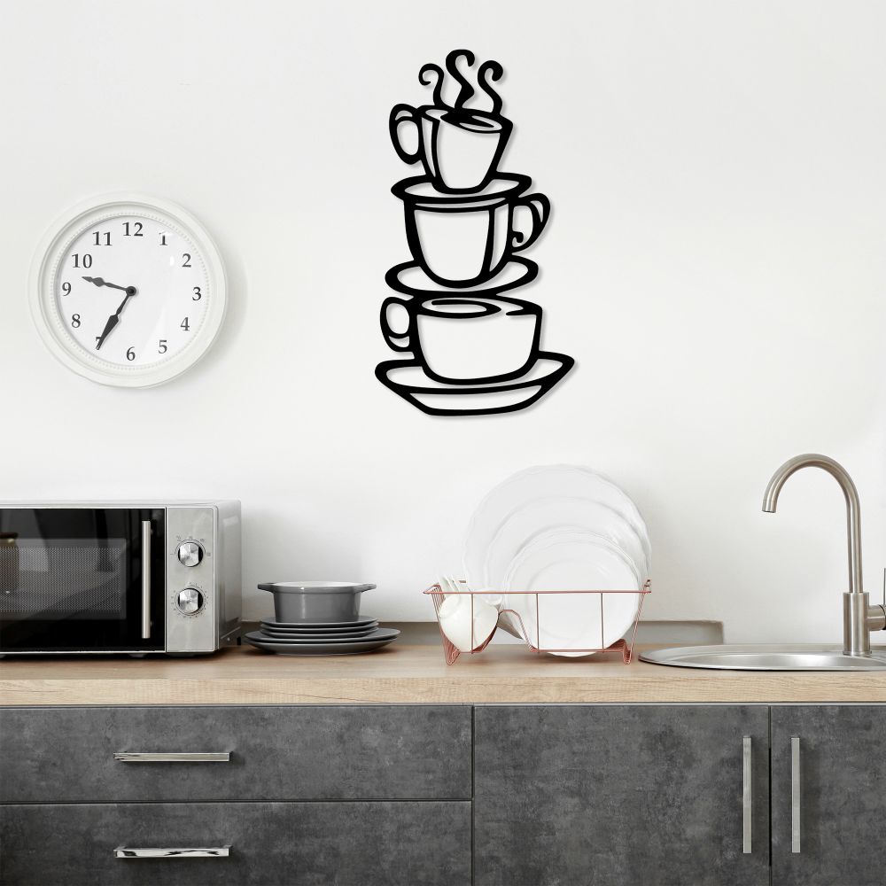 Decorative metal wall accessory Coffee, colour: black slika 2