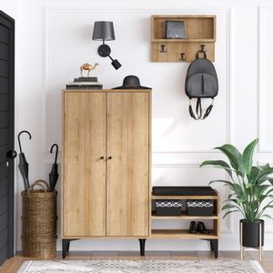 Jess Oak Shoe Cabinet