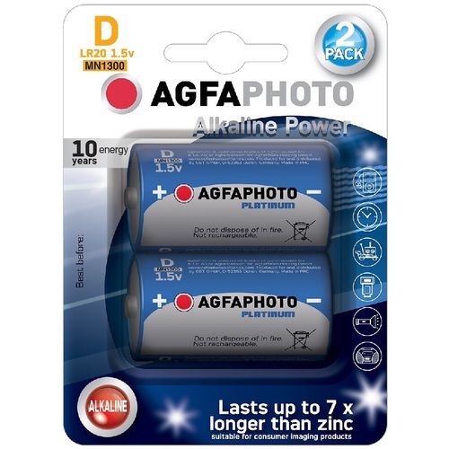 Agfa baterija alkalna 1,5V D LR20 pk2 slika 1