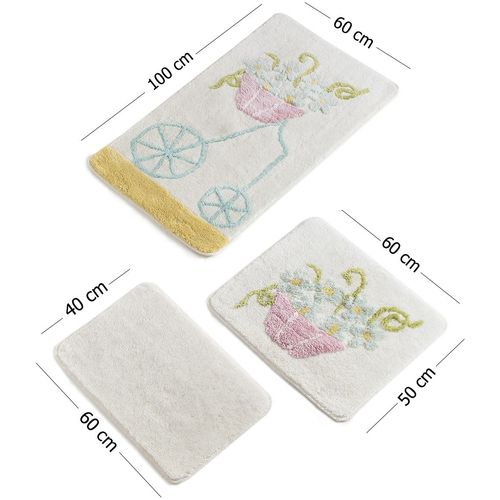 Alacati - Yellow Multicolor Bathmat Set (3 Pieces) slika 4