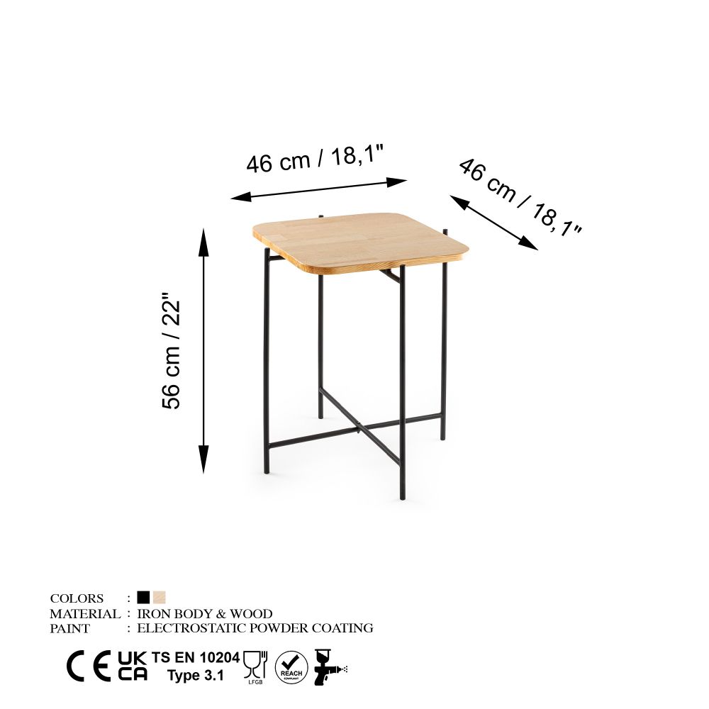 Shb-005 Crni Prirodni Stolić za Kafu slika 6