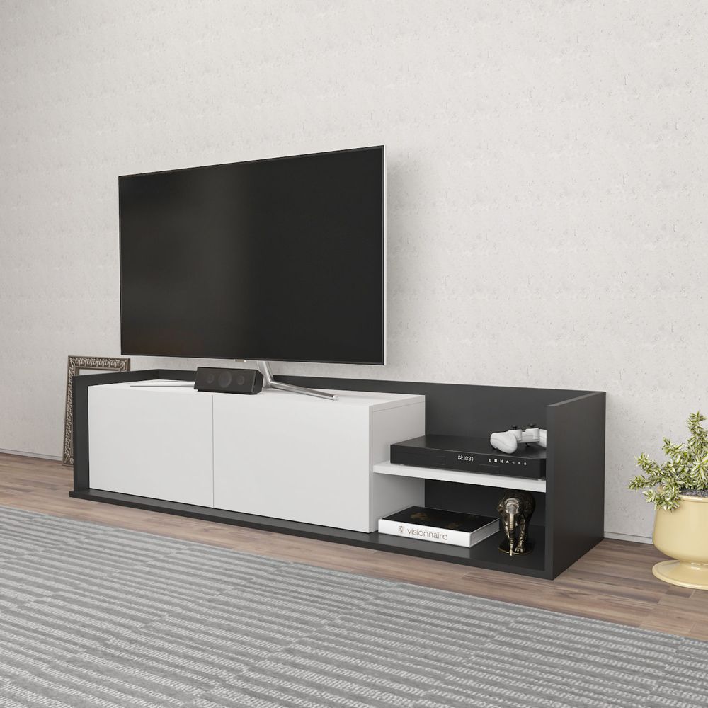 TV stalak Krog, boje antracit i bijela slika 3
