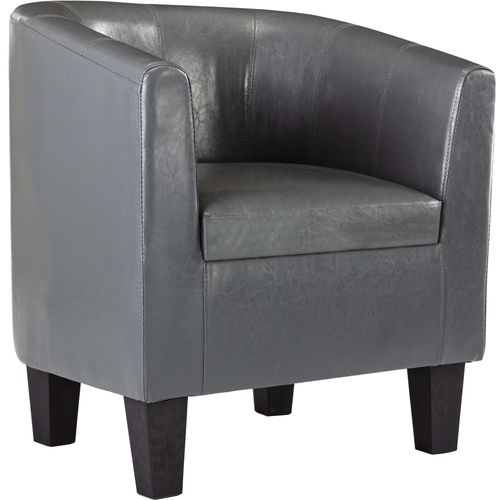 Fotelja od umjetne kože siva slika 23