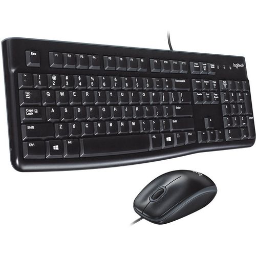 Tipkovnica + miš Logitech MK120, USB, žičana, crna slika 1