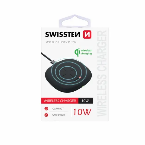 Swissten wireless punjač 10W + kabl USB-A/USB-C 1.5m crna slika 3