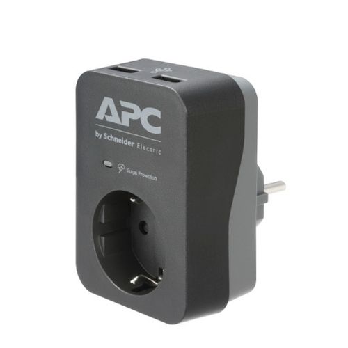 APC Essential SurgeArrest 1 Outlet 2 USB Ports Black 230V Germany slika 1