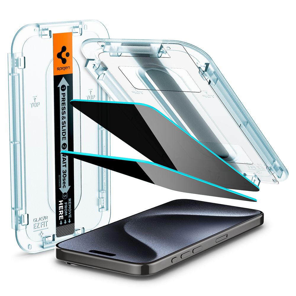 Spigen Glass tR EZ Fit HD Privacy 1 Pack - iPhone 15 Pro slika 1