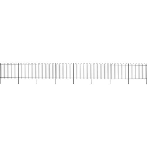 Vrtna ograda s ukrasnim lukovima čelična 13,6 x 1,5 m crna slika 20