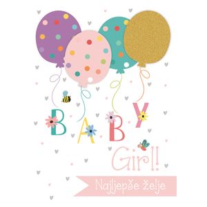 BABY GIRL NAJLJEPŠE ŽELJE - ČESTITKA