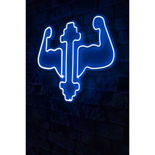 Wallity Ukrasna plastična LED rasvjeta, Gym Dumbbells WorkOut - Blue slika 1