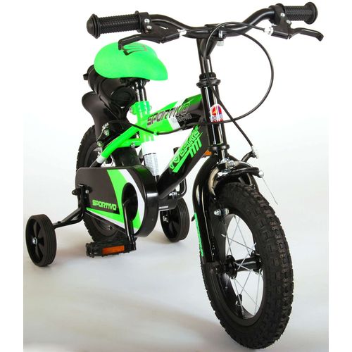 Volare Sportivo dječji bicikl 12" s dvije ručne kočnice crno-zeleni slika 10
