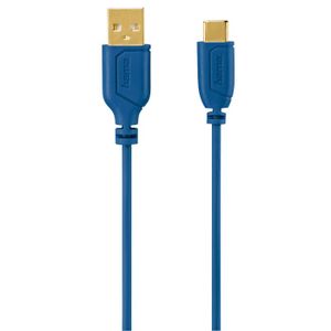 Hama USB-C kabl, fleksibilan,bakar,pozlata, 0.75m plavi