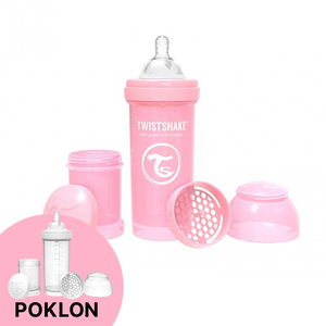 Twistshake bočica Anti-Colic 260ml Pastel pink + GRATIS Anti-Colic 260ml Bijela