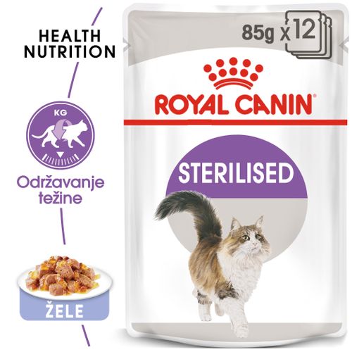 ROYAL CANIN FHN Sterilised Jelly, potpuna hrana u vrećici za  odrasle mačke, za sterilizirane/kastrirane mačke, komadići u želeu 12x86 g slika 4