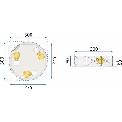 TOOLIGHT Luster Diamond APP861-C Crna svjetiljka 30 cm slika 17