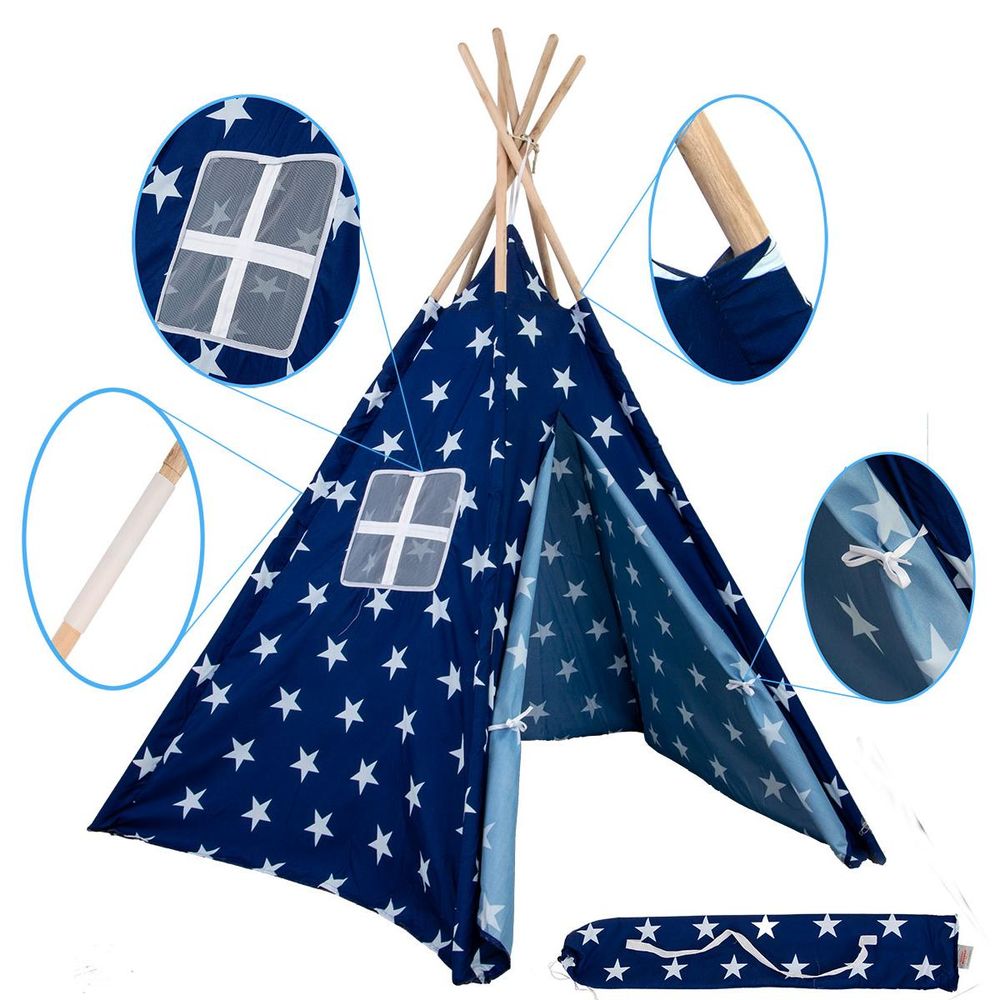 Enero Toys wigwam šator, plave zvjezdice slika 1