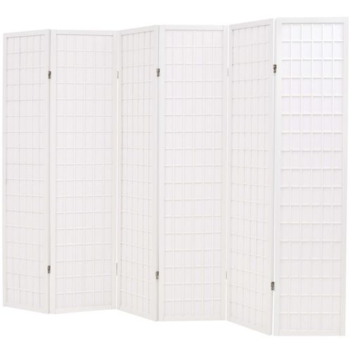 Sklopiva sobna pregrada sa 6 panela u japanskom stilu 240x170 cm bijela slika 23