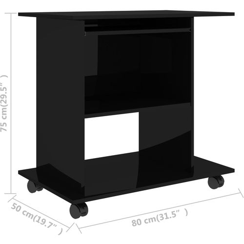 Stol za računalo visoki sjaj crni 80 x 50 x 75 cm od iverice slika 25