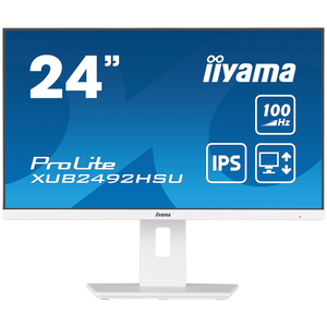 IIyama XUB2492HSU-W6 WHITE Monitor 23.8" IPS 1920 x 1080 @100Hz 16:9 250 cd/m² 1300:1 0.4ms HDMI DP USB 4 x 3.2 Full Ergonomic