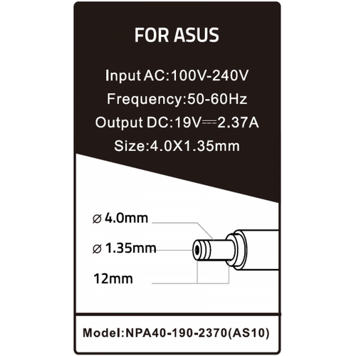 NPA40-190-2370 (AS10) ** Gembird punjac za laptop 40W-19V-2.37A, 4.0x1.35mm black (780 Alt=AS14) slika 3