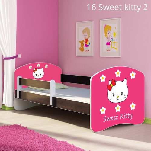 Dječji krevet ACMA s motivom, bočna wenge 160x80 cm - 16 Sweet Kitty 2 slika 1