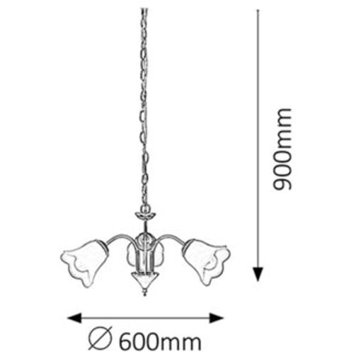 Rabalux Rafaella luster E14 3x40W hrom Klasična rasveta slika 2
