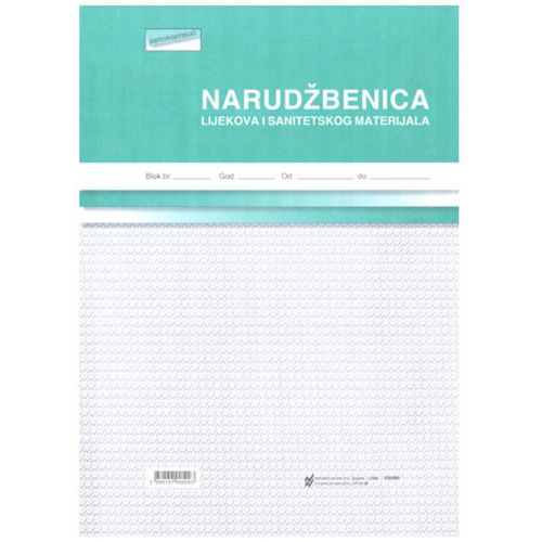 III-26 NARUDŽBA LIJEKOVA I SANITETSKOG MATERIJALA; Blok 3 x 50 listova, 21 x 29,7 cm slika 1