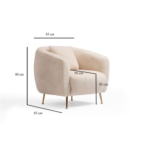 Atelier Del Sofa Fotelja wing ISTRIDYE, Istiridye - Beige slika 6