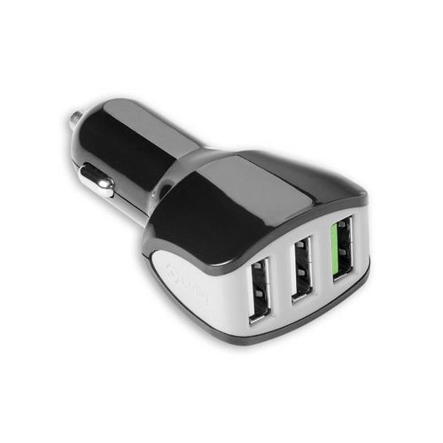 Celly turbo auto punjač 3 USB 4.4 A/22 W, crna slika 1