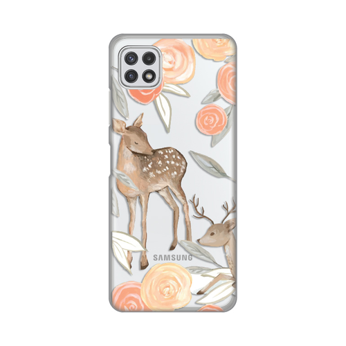 Torbica Silikonska Print Skin za Samsung A226B Galaxy A22 5G Flower Deer slika 1