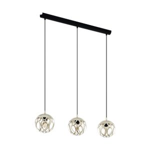 Eglo viseća lampa mirtazza e27 3x60w crno/boja šampanjca š:180mm v:1100mm