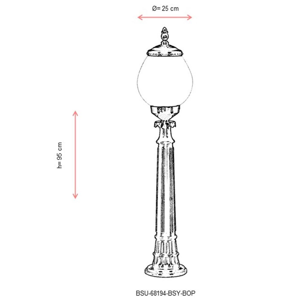 BSU-68194-BSY-BOP Crna i Bijela Vanjska Podna Lampa slika 3